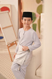 Baju Melayu Kids Teluk Belanga Deluxe Smart Fit - Silver