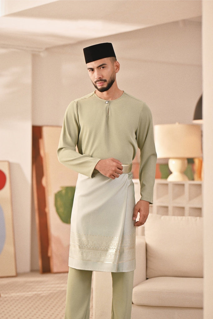 Baju Melayu Teluk Belanga Deluxe Smart Fit - Desert Sage