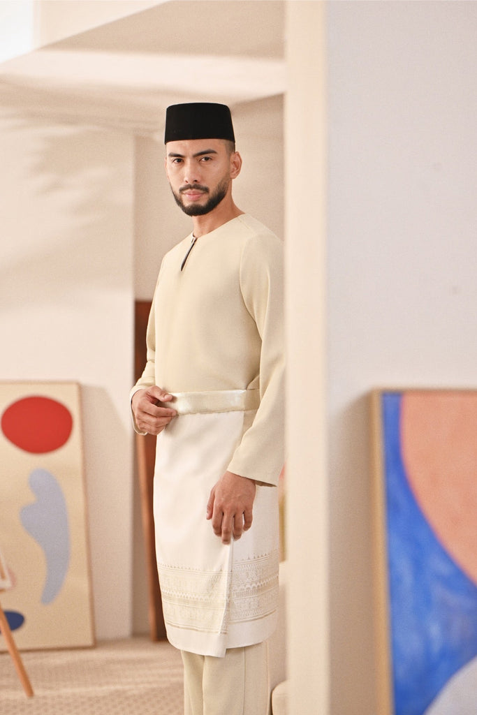 Baju Melayu Teluk Belanga Deluxe Smart Fit - Sandshell