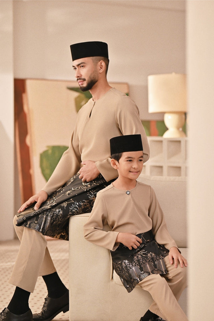 Baju Melayu Teluk Belanga Deluxe Smart Fit - Silver Mink