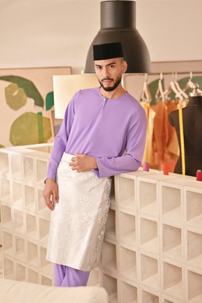 Baju Melayu Teluk Belanga Deluxe Smart Fit - Violet Tulip